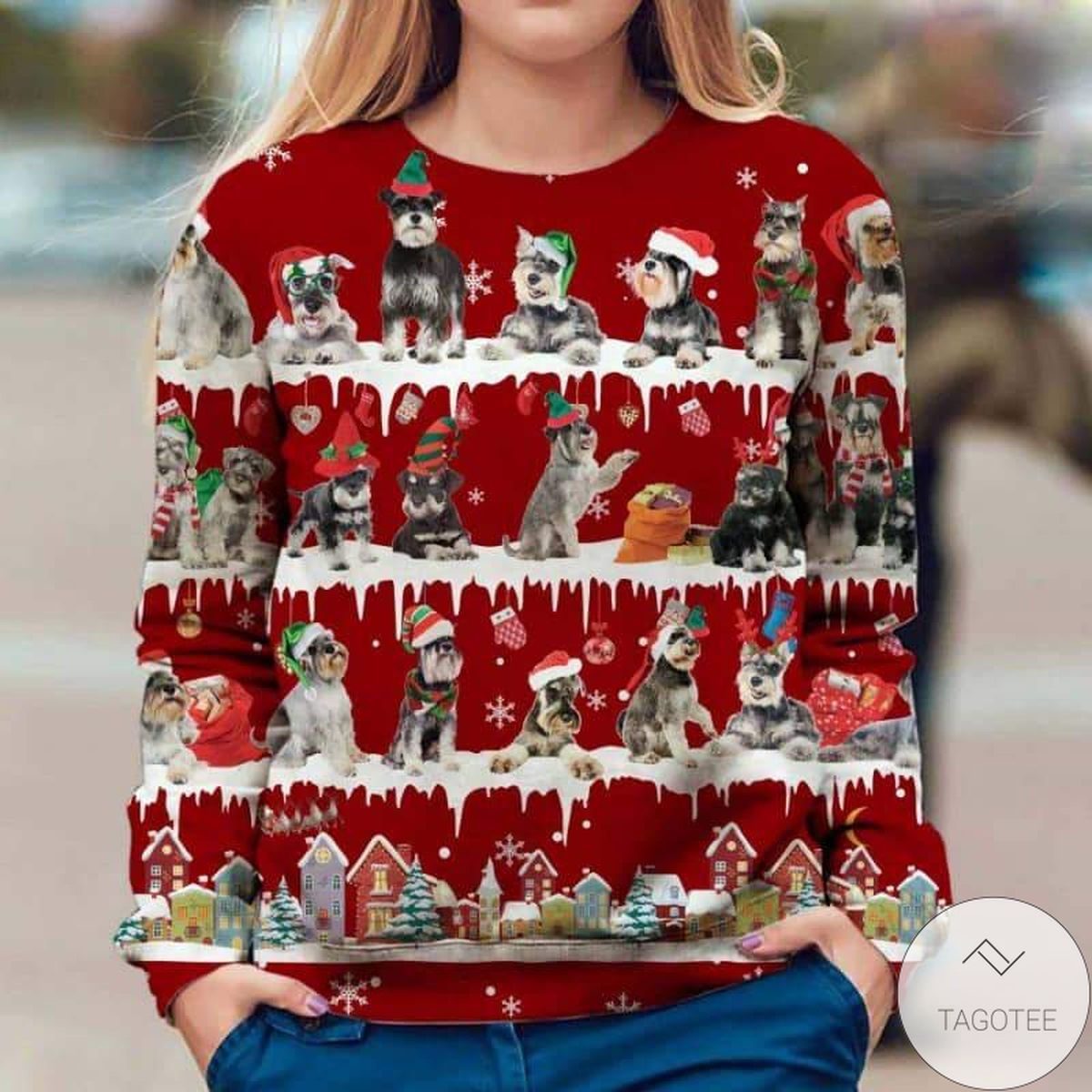 Schnauzer Snow Christmas Premium Sweatshirt