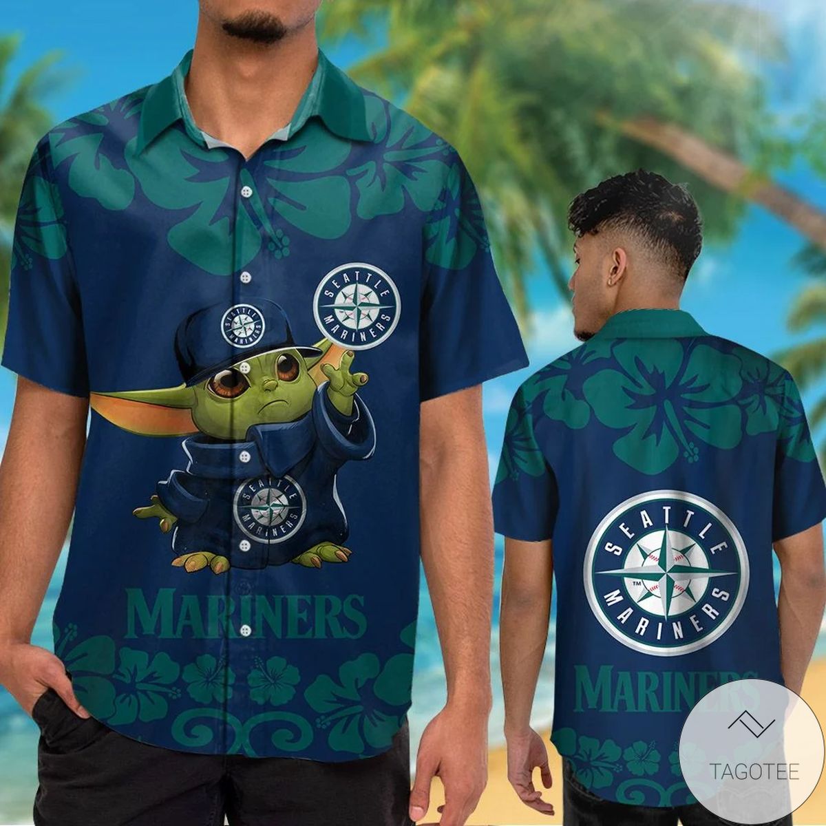 Seattle Mariners Baby Yoda Hawaiian Shirt