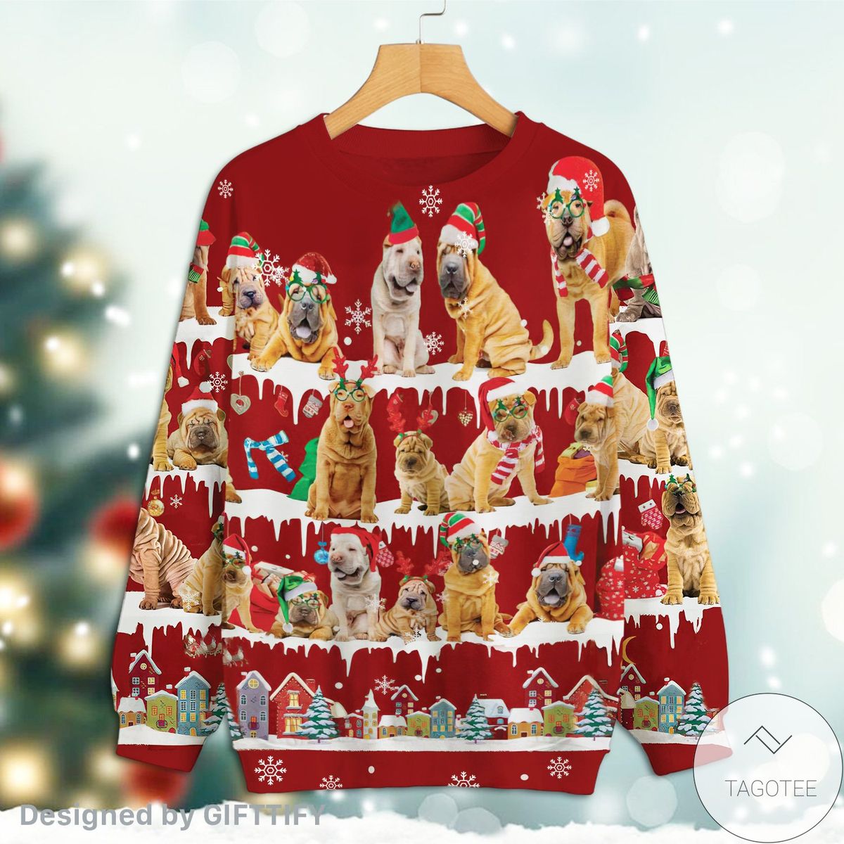 Shar Pei Snow Christmas Premium Sweatshirt