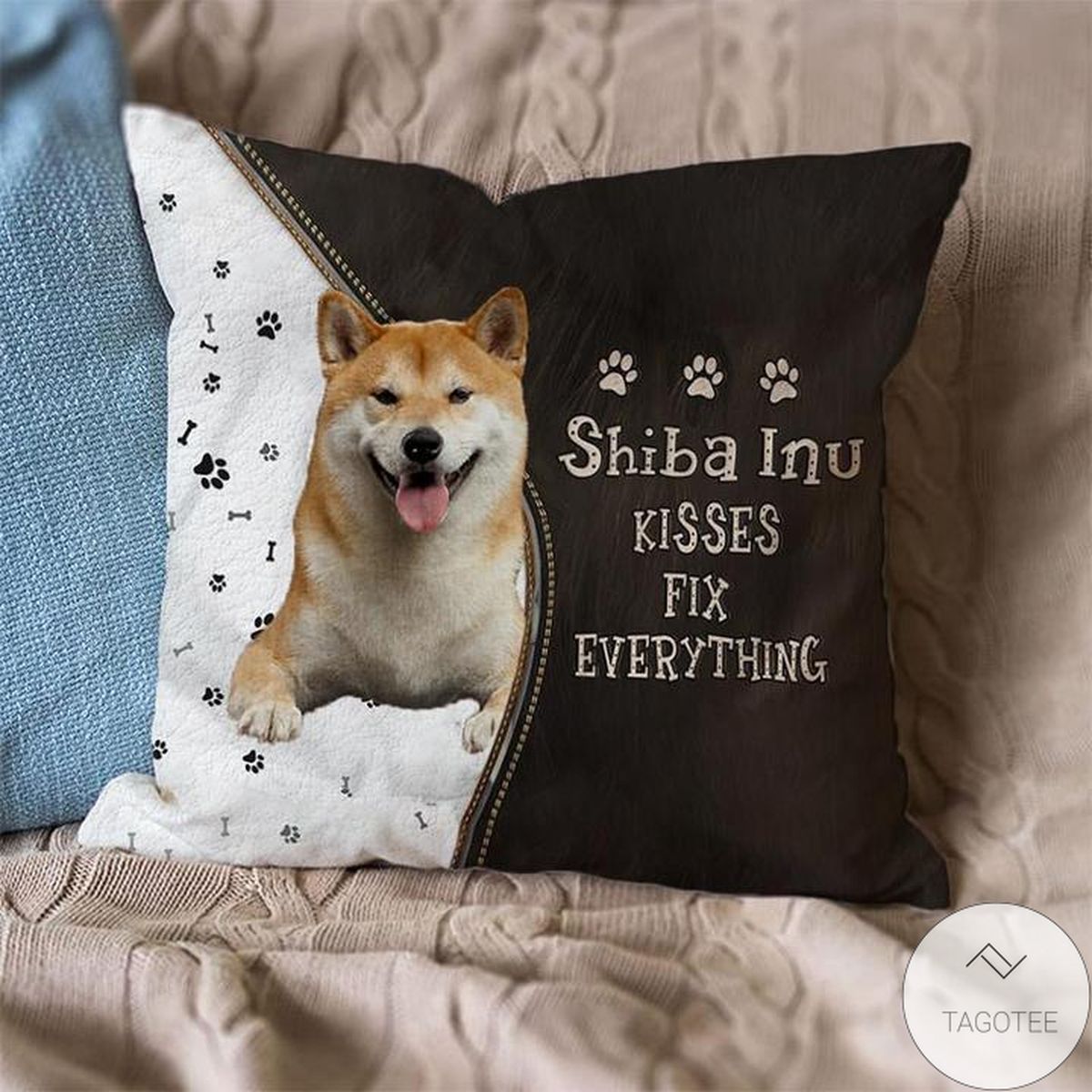 Shiba Inu Kisses Fix Everything Pillowcase