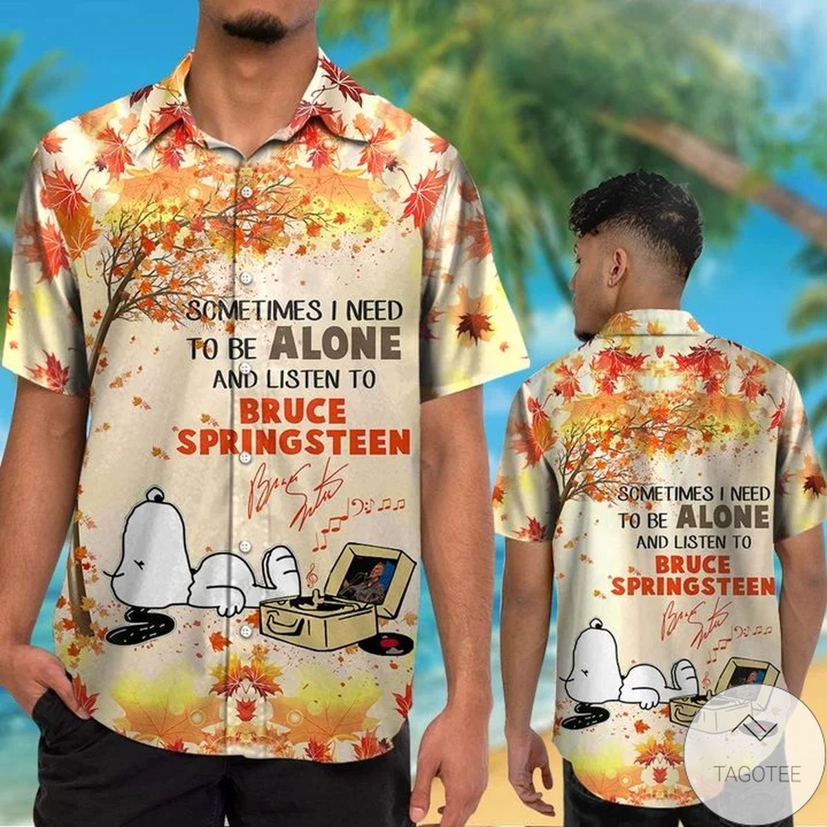 Snoopy Sometimes I Need To Be Alone And Listen To Bruce Springsteen Hawaiian Shirt
