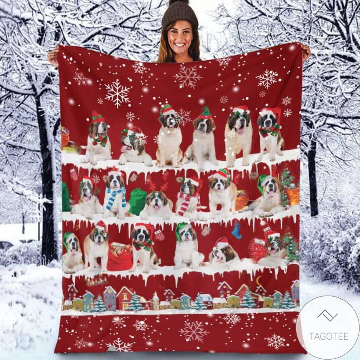St Bernard - Christmas Blanket
