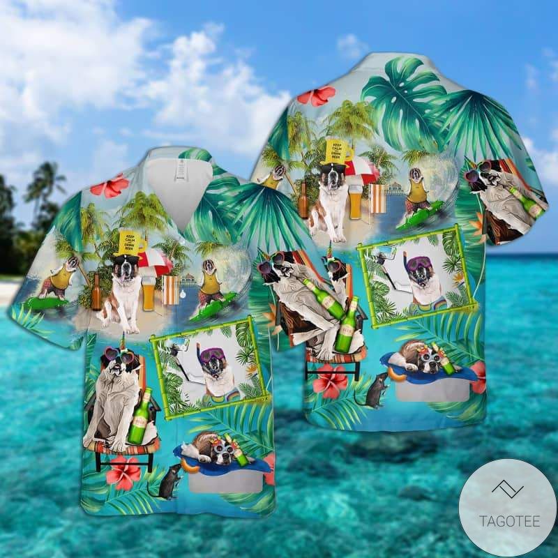 St. Bernard - Surfing Hawaiian Shirt