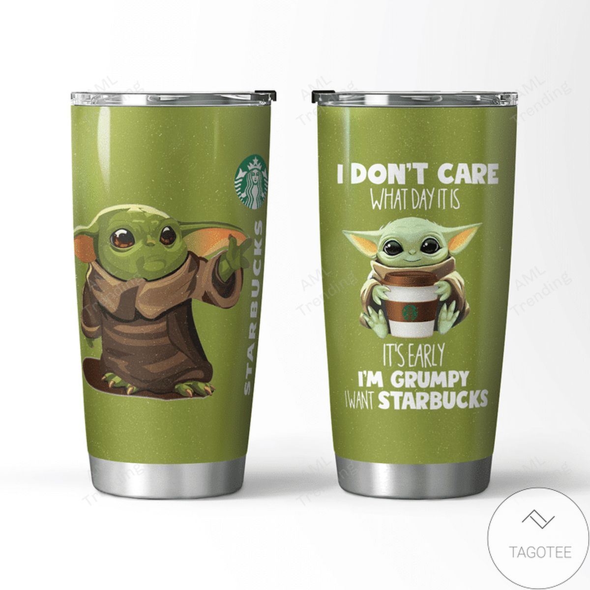 Starbucks I Don't Care What Day It Is Baby Yoda Tumbler