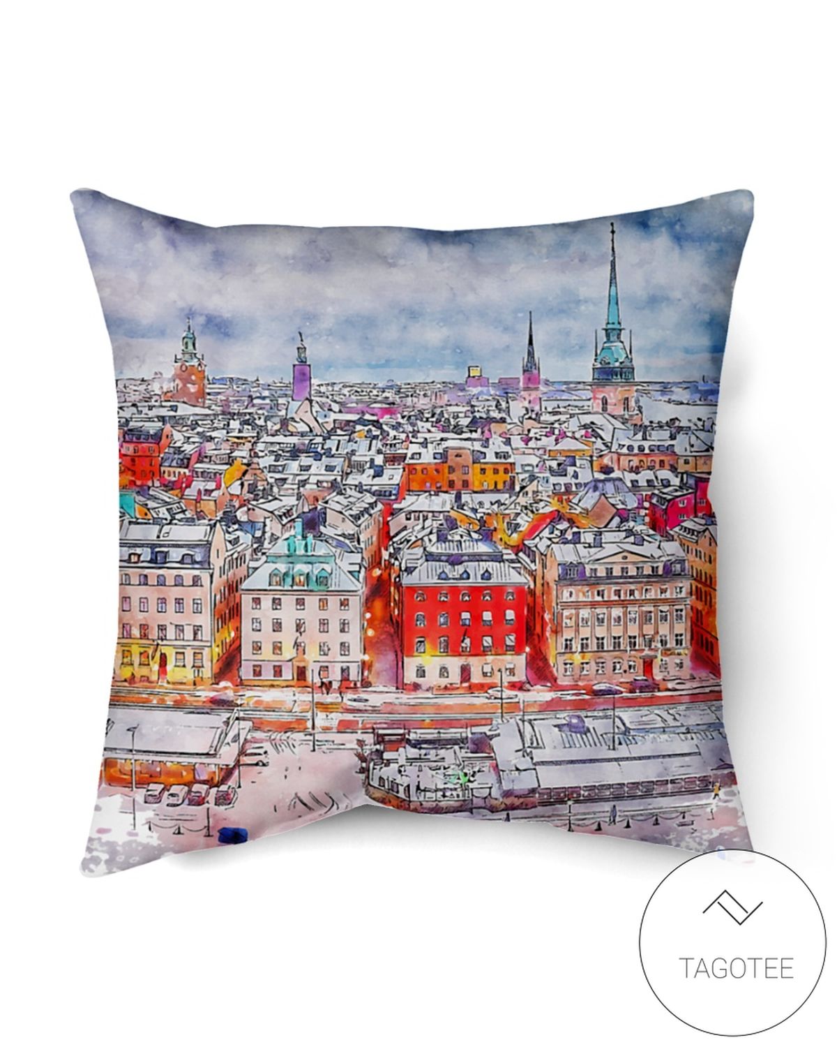 Stockholm Hand Drawn Art Pillow Case