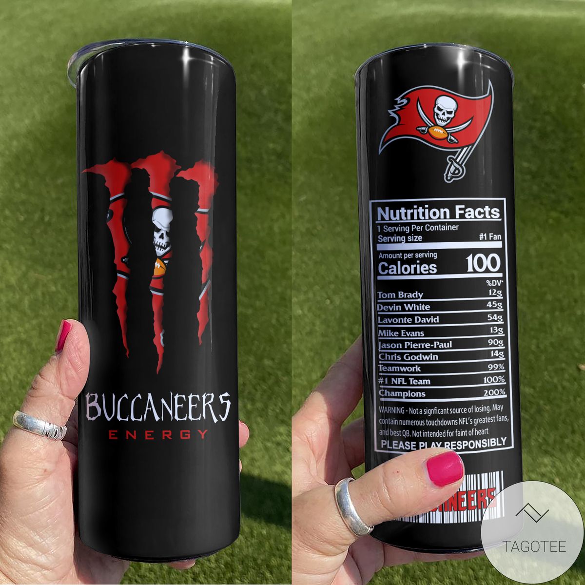 Tampa Bay Buccaneers Monster Energy Skinny Tumbler