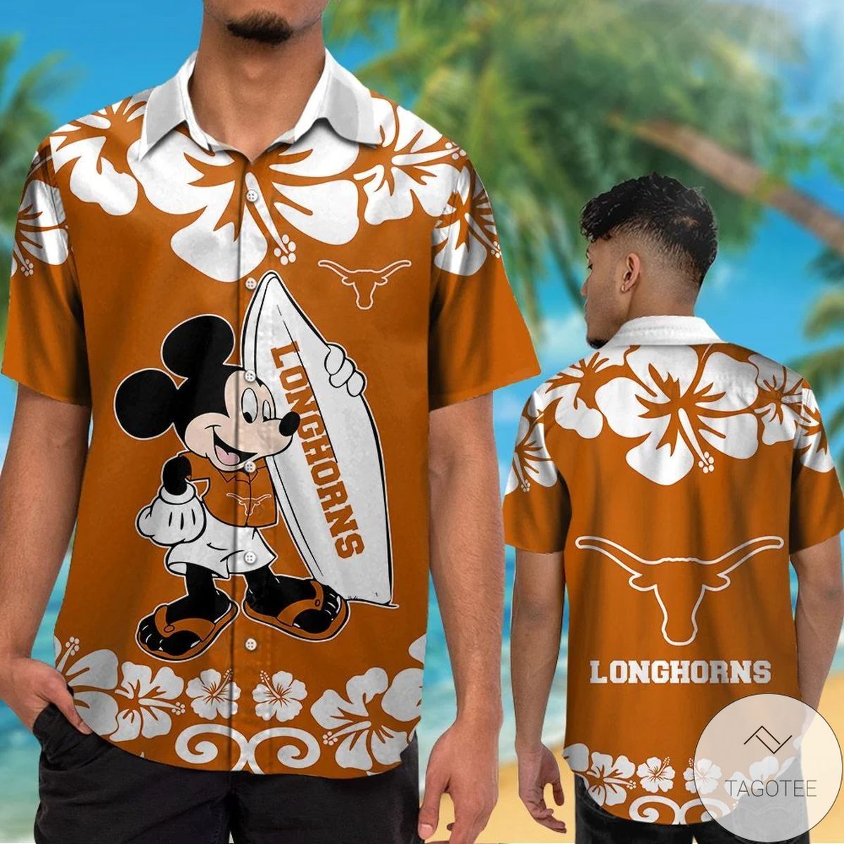 Texas Longhorns & Mickey Mouse Hawaiian Shirt