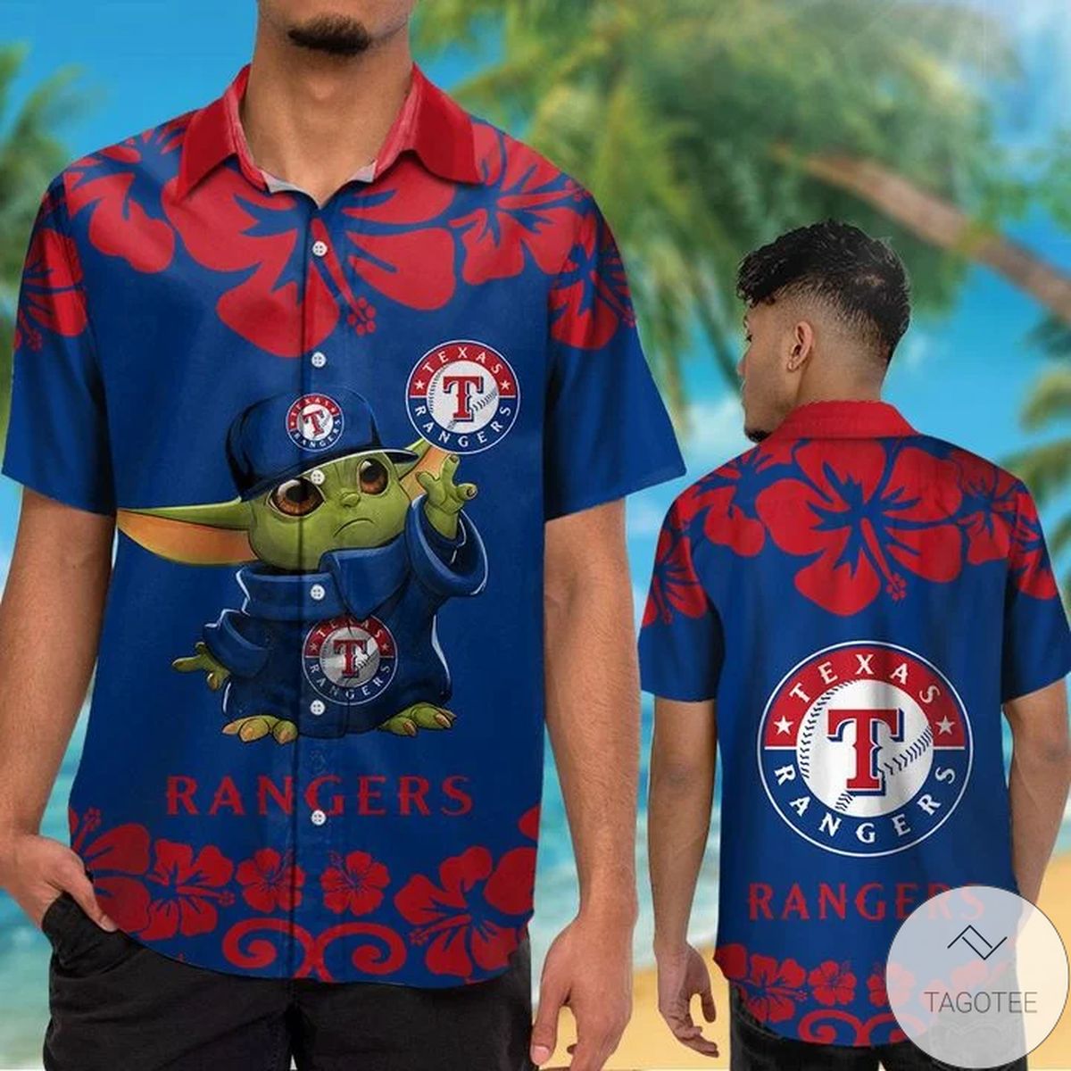 Texas Rangers Baby Yoda Hawaiian Shirt