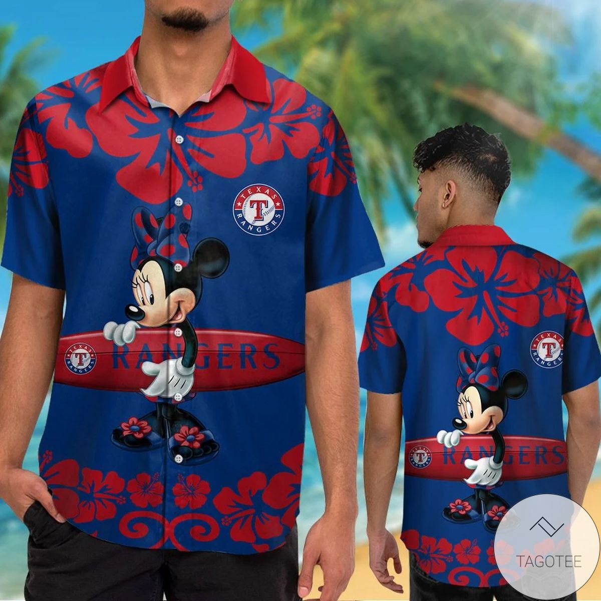 Texas Rangers Minnie Mouse Hawaiian Shirt