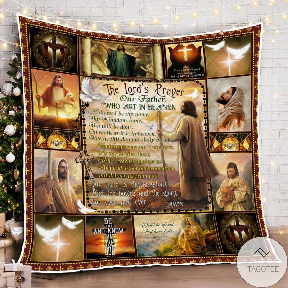 The Lord’s Prayer Our Father Jesus Quilt Blanket