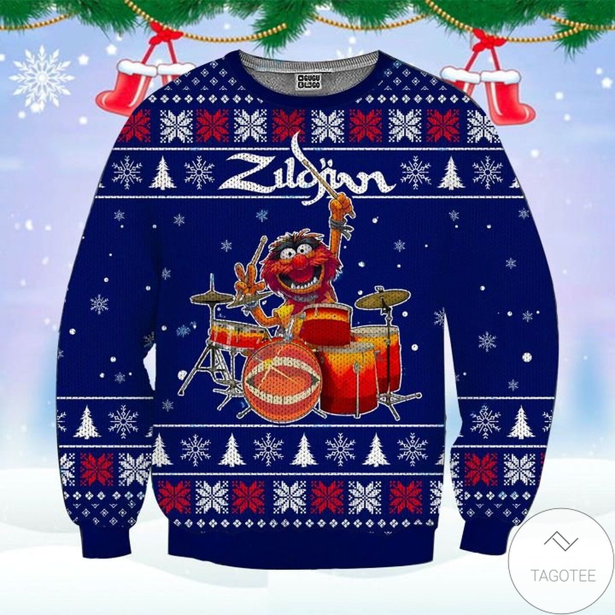 The Muppets Playing Drum Ugly Christmas Sweater
