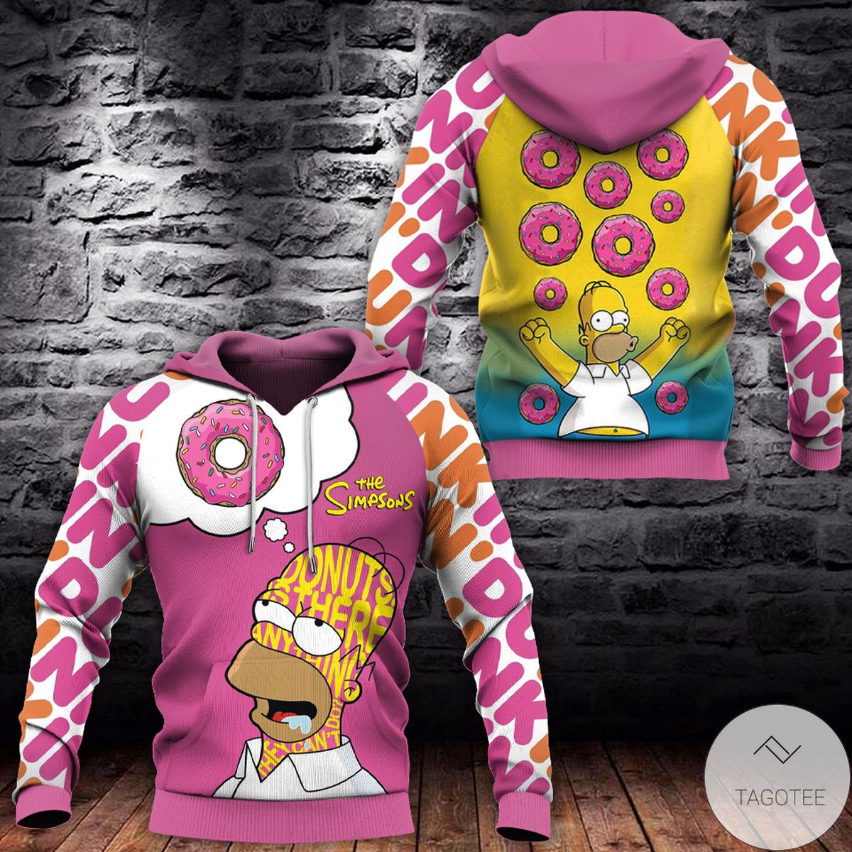 The Simpsons Thinking About Donut Pink 3d Hoodie