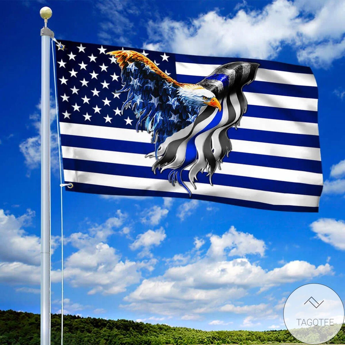 The Thin Blue Line American Eagle Flag