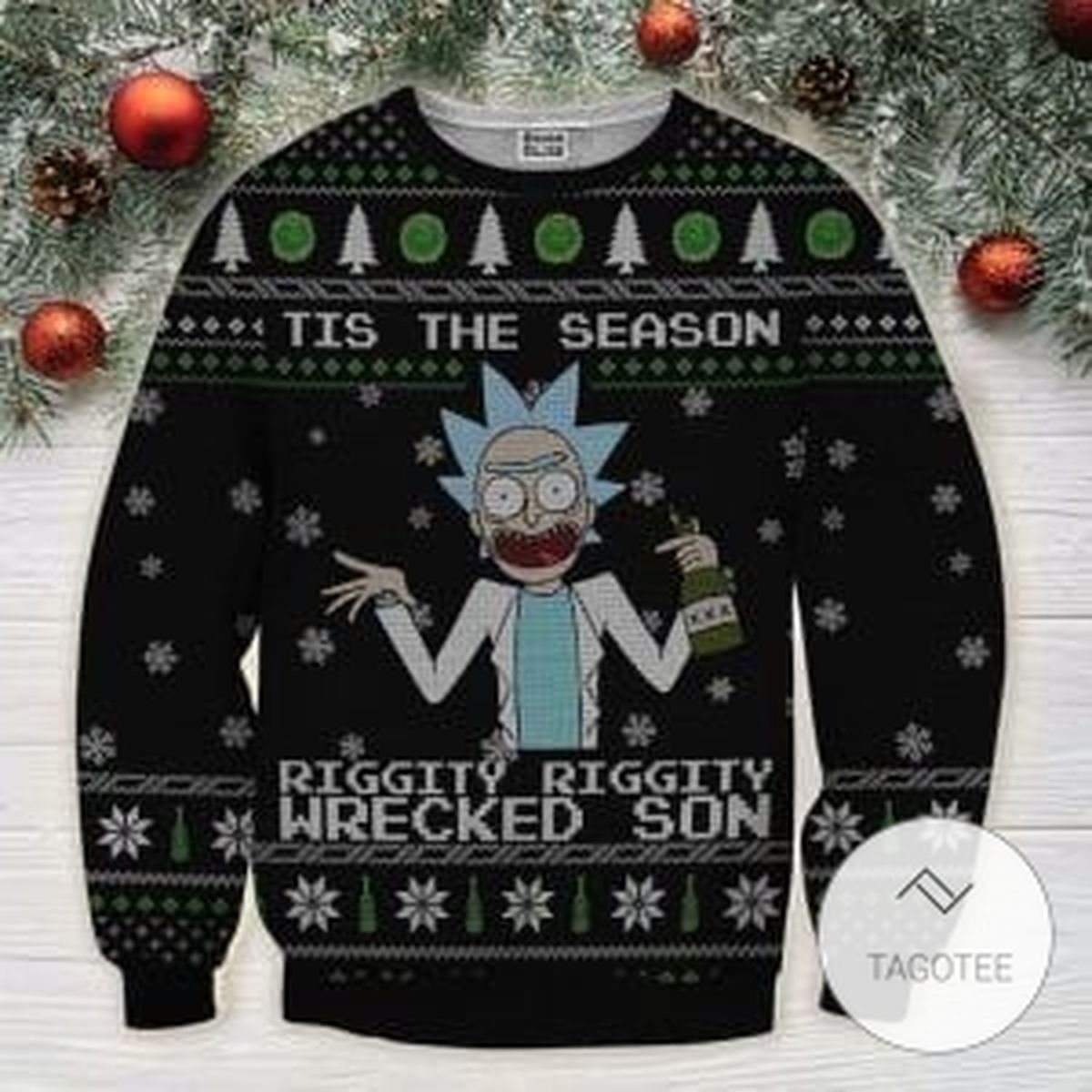 Tis The Season Riggity Riggity Wrecked Son Sweatshirt Knitted Ugly Christmas Sweater