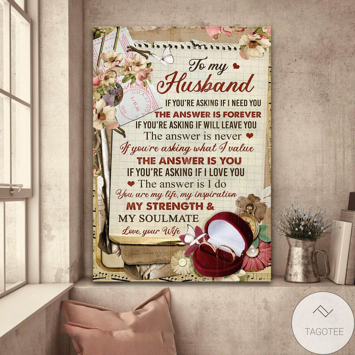 To My Husband Love Letter You Are My Soulmate Canvas