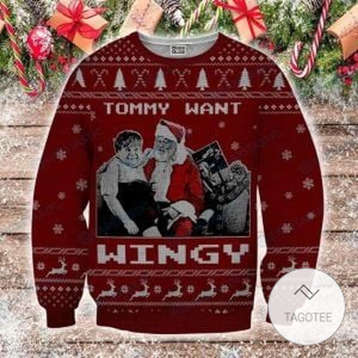 Tommy Want Wingy Tommy Boy Sweatshirt Knitted Ugly Christmas Sweater