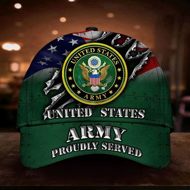US Army Proud Served Cap Patriotic Proud USN Logo Honor US Army Veteran Gift Items