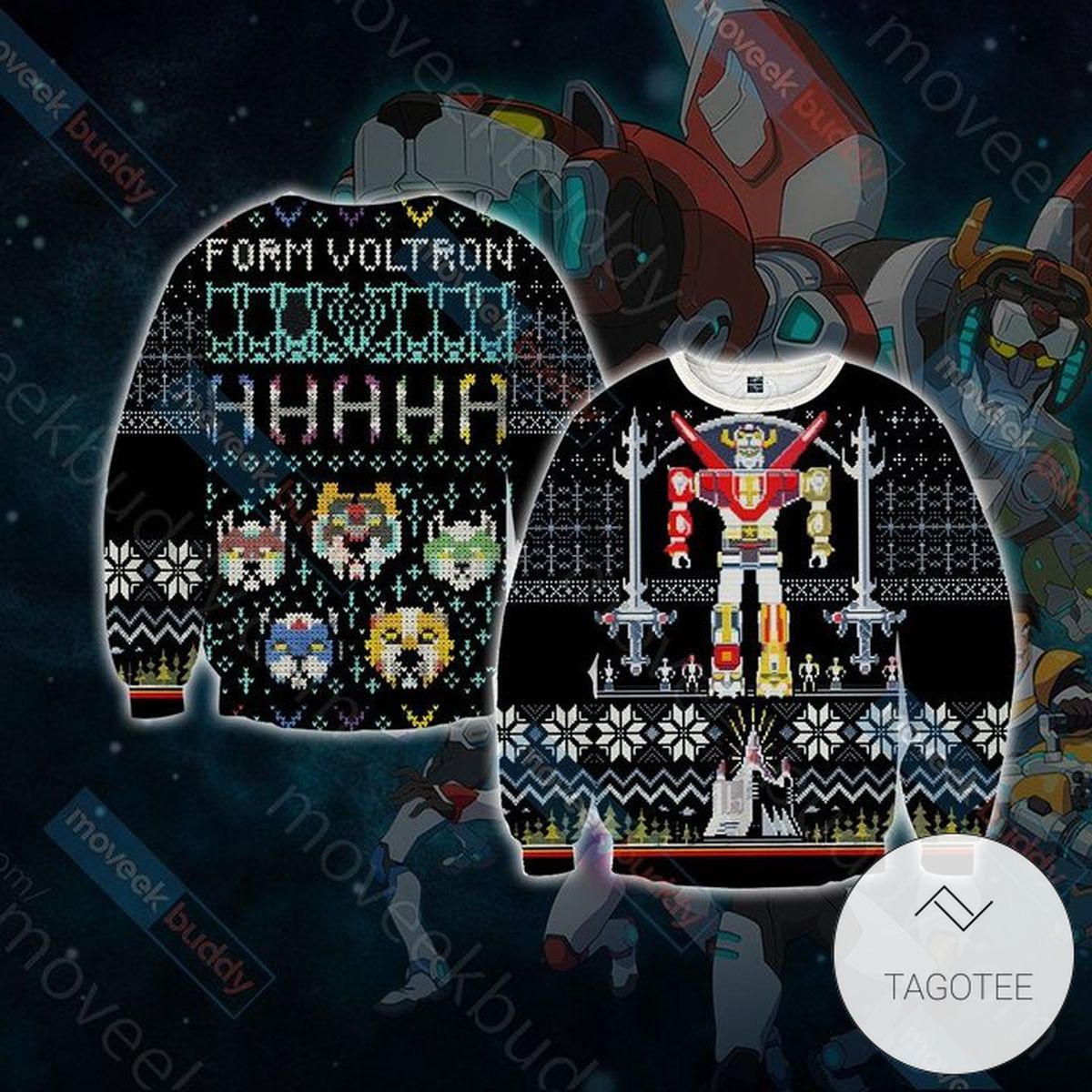 Voltron Knitting For Unisex Sweatshirt Knitted Ugly Christmas Sweater