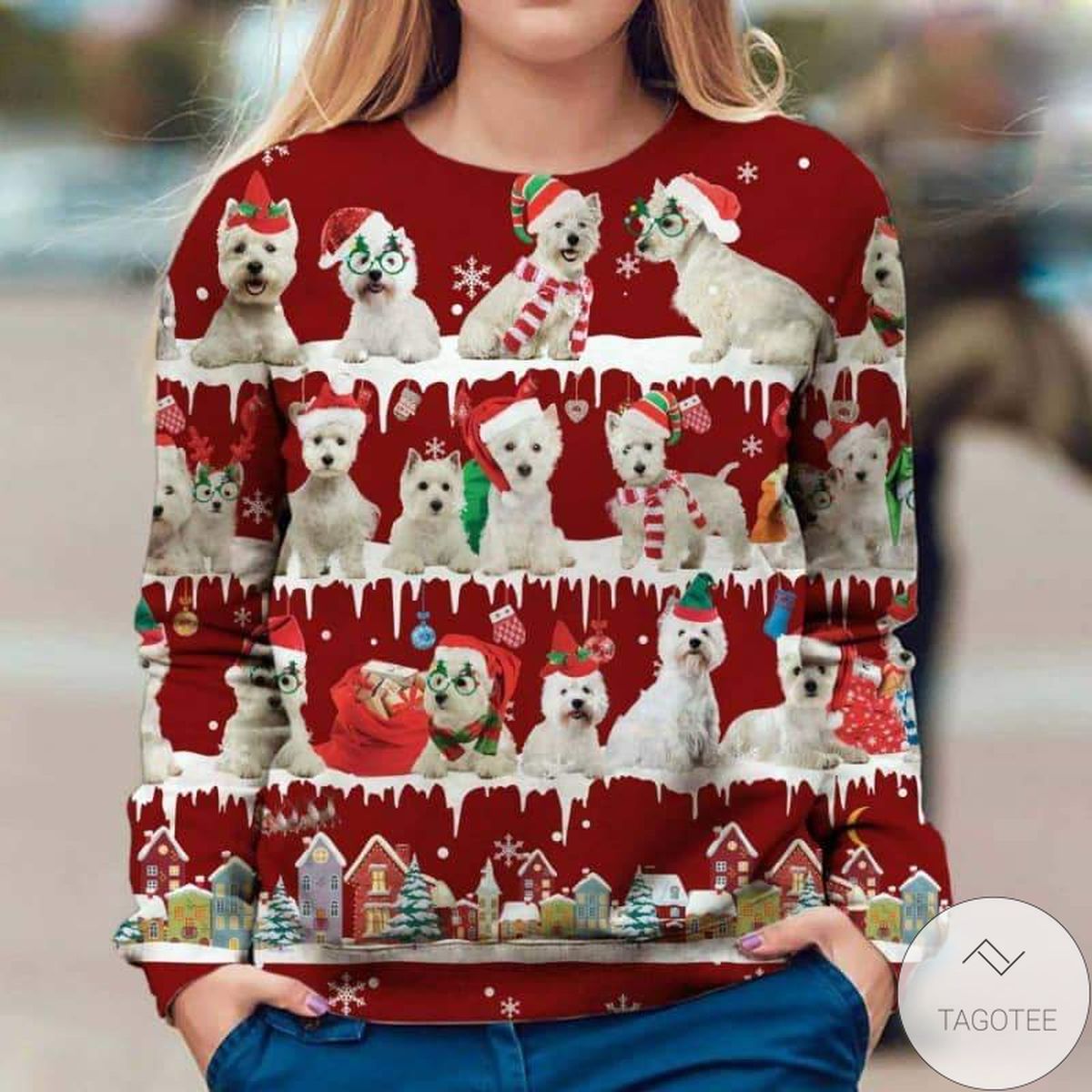 West Highland White Terrier Snow Christmas Premium Sweatshirt