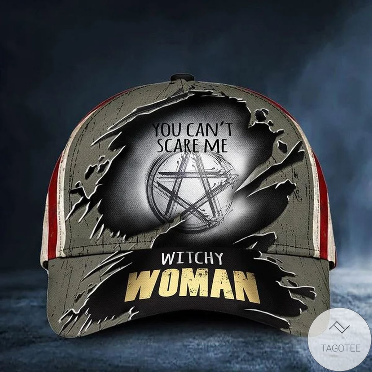 Witchcraft You Can't Scare Me Witchy Woman Hat Logo USA Flag Hat Gift Ideas For Witches