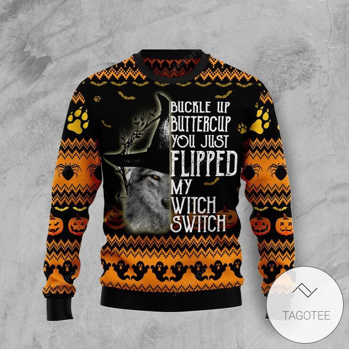 Wolf Witch Sweatshirt Knitted Ugly Christmas Sweater