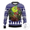 Baltimore Ravens Grinch Hug Ugly Christmas Sweater
