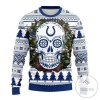 Indianapolis Colts Skull Flower Ugly Christmas Sweater