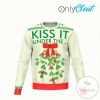 Kiss It Under The Tree Funny Ugly Christmas Sweater