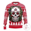 Ncaa Ohio State Buckeyes Skull Flower Ugly Christmas Sweater
