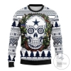 Nfl Dallas Cowboys Skull Flower Ugly Christmas Sweater