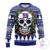 Nfl New York Giants Skull Flower Ugly Christmas Sweater