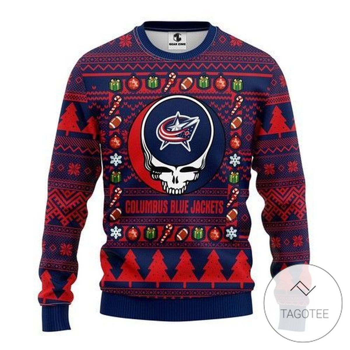 Nhl Columbus Blue Jackets Grateful Dead Ugly Christmas Sweater