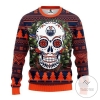 Nhl Edmonton Oilers Skull Flower Ugly Christmas Sweater